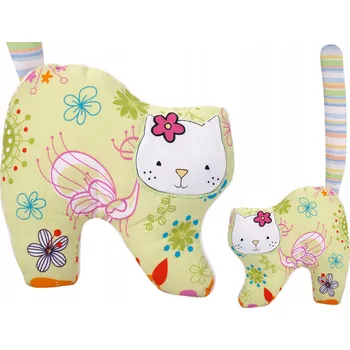 plyšák Koťátko plyšový mazlíček přítulníček kočka plyšová hračka HNĚDÉ S PUNTÍKY