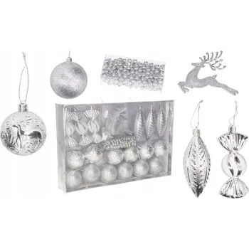 Vánoční dekorace PLASTOVÉ VÁNOČNÍ VÁNOČNÍ BAŇKY VELKÁ SADA 25 KS