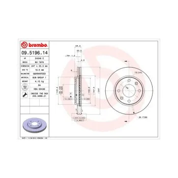 Brzdový kotouč BREMBO 09.5196.11 Brzdový kotouč Doprava Zdarma! Brembo UV-COATED Tři inovace v jednom UV ochrana lesklý kovový efekt a úcta k životnímu prostředí tři mimořádné funkce brzdových kotoučů Brembo UV-COATED Hlavní výhody technologie