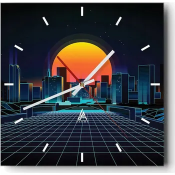 Hodiny Velké nástěnné hodiny 40x40 Abstrakce Skleněné tiché hodiny