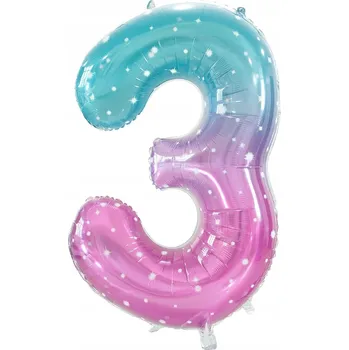 Balónek GALAXY BALÓN 95 cm NAROZENINY ČÍSLICE 3