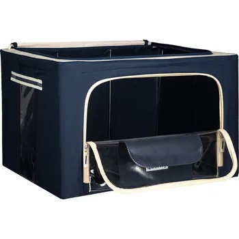 Úložný box Organizér box obal kontejner do skříně na oblečení s rámem víkem 66L