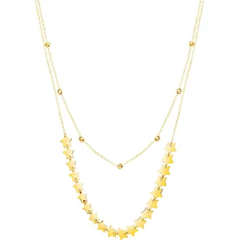 Náhrdelník Zlatý náhrdelník, anker - hvězdy, kuličky - AP533-4937