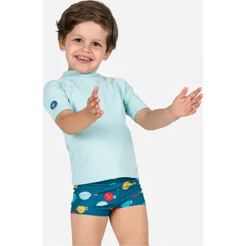 Kojenecké plavky DECATHLON Boxerkové plavky pro nejmenší Titou Plouf 12 MĚSÍCŮ MODRÁ|ZELENÁ