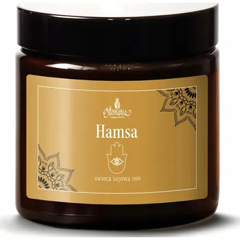Svíčka Sójová vonná svíčka HAMSA Orientální ochranný talisman Relax