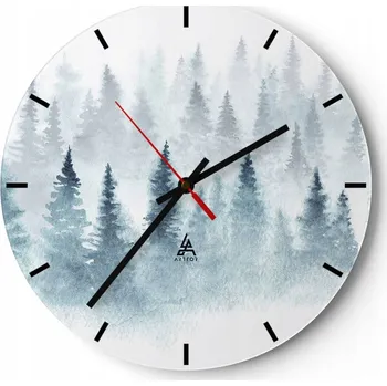 Hodiny Nástěnné hodiny do kuchyně 30x30 Krajina Skleněné hodiny do obýváku Tiché