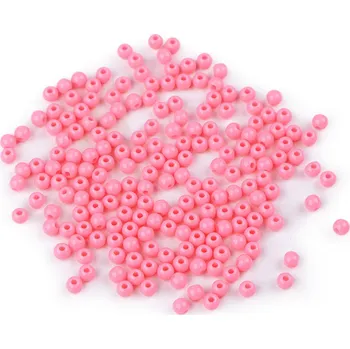 Korálek Plastové korálky Color Ø4 mm Varianta: 3 růžová, Balení: 20 g