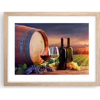 Obraz Obraz plakát v rámu světlý dub do obýváku 40x30 vinice foto na zeď