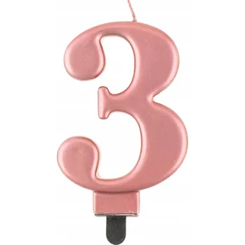 Svíčka Svíčka Godan číslice 3 8 cm růžová