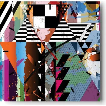 Hodiny Velké nástěnné hodiny 40x40 Abstrakce Skleněné tiché hodiny