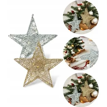 Vánoční dekorace Dekorativní LED HVĚZDIČKA s třpytkami, vánoční, 31 cm