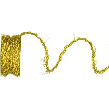 Stuha Provázek kroucený KORDEL zlatý 3 mm x 3 m (5,- Kč/m) (Provázek kroucený zlatý, se zlatou nití)