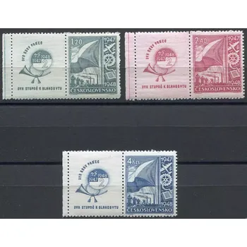 Poštovní známka Českosloveská pošta (1947) č. 447 - 449 ** KL - Československo - Dvouletý hospodářský plán