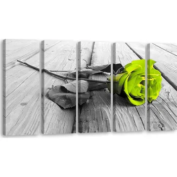 Obraz OBRAZ TRYPTYK Růže na Mostě Zelený 100x40