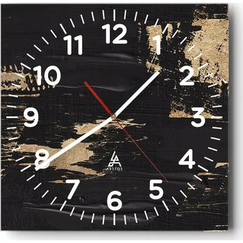 Hodiny Kuchyňské nástěnné hodiny 30x30 Abstrakce Skleněné hodiny do obýváku Moderní Tiché