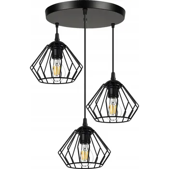 Závěsné svítidlo LEDLUX černé moderní se 3 světelnými body E27