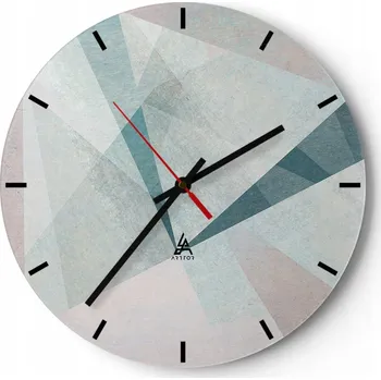 Hodiny Velké nástěnné hodiny 40x40 Abstrakce Skleněné hodiny Kulatý Tiché