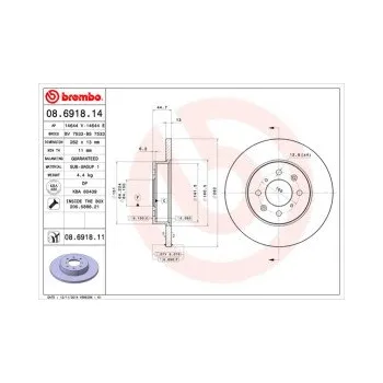 Brzdový kotouč BREMBO 08.6918.11 Brzdový kotouč Doprava Zdarma! Brembo UV-COATED Tři inovace v jednom UV ochrana lesklý kovový efekt a úcta k životnímu prostředí tři mimořádné funkce brzdových kotoučů Brembo UV-COATED Hlavní výhody technologie