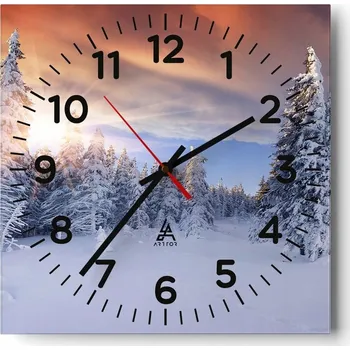 Hodiny Nástěnné hodiny do obýváku 40x40 Krajina Bezhluczne Skleněné hodiny Tiché