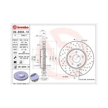 Brzdový kotouč BREMBO 09.8304.1X Brzdový kotouč Doprava Zdarma! XTRA Výkon XTRA Spolehlivost atraktivní design Nová řada brzdových kotoučů Brembo Xtra se speciálním vrtáním které spojuje atraktivní design s vysokým brzdným účinkem za všech