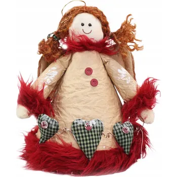 Obraz Anděl z přírodních materiálů ČERVENÝ 28 cm