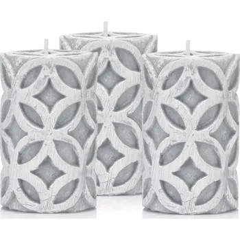 Svíčka Dekorativní parafinová svíčka bez vůně Drobo 3 ks