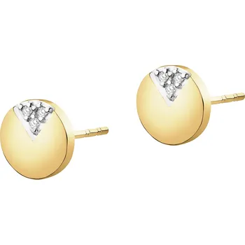 Náušnice Zlaté náušnice s diamanty - kolečka - 0,01 ct - ryzost 585 - 101.255