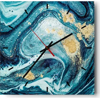 Hodiny Velké nástěnné hodiny 40x40 Abstrakce Skleněné tiché hodiny