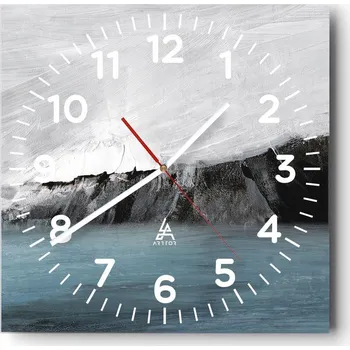 Hodiny Nástěnné hodiny do obýváku 40x40 Pobřeží Tiché hodiny na skle Bez hlučný