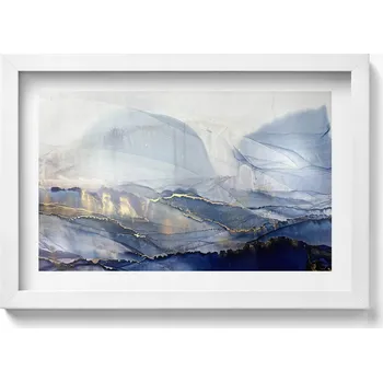 Obraz Dekorativní nástěnný obraz v bílém rámu s fotografickou grafikou Abstrakce 30x20 cm