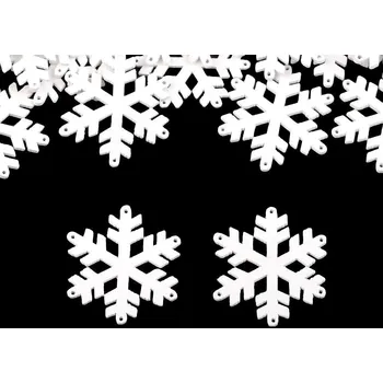 Vánoční dekorace Dřevěná vločka k zavěšení / k nalepení Varianta: 1 bílá, Balení: 10 ks