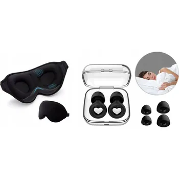 ZATEMŇUJÍCÍ POTÁPĚČSKÉ BRÝLE + ČELENKA + ŠPUNTY DO UŠÍ, SPANÍ ČERNÁ + POUZDRO