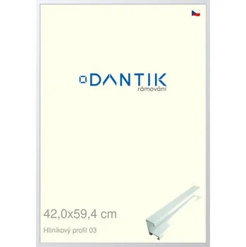 Rám na obraz DANTIK rámeček 42x59,4 | ALU profil 7003 Bílá matná (Plexi Čiré) (Vyrobeno s láskou u nás v DANTIKU)