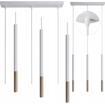 Závěsné ocelové svítidlo Frey 3bodové 3xG9 105cm bílo-zlaté moderní