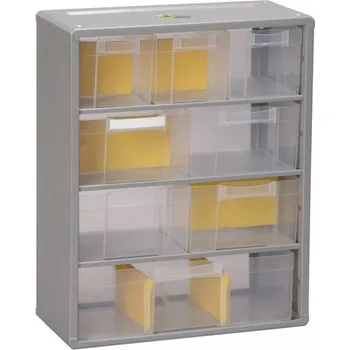 Dílenský regál Kovový regál se zásuvkami, 8 zásuvek - 300x135x3