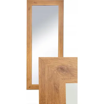 Zrcadlo Zrcadlo závěsné v rámu dub přírodní 120x50cm 9 barev fólie bezpečná