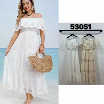 Dámské šaty Volánové šaty Madeira 53051 barva: bílá, velikost: S/M