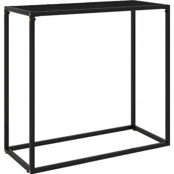 Konferenční stolek Konzolový stolek z tvrzeného skla, 80x35x75 cm, černý