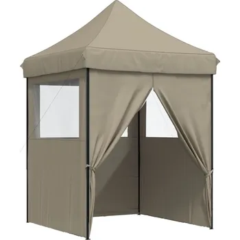 Zahradní stan OMAXI Skládací party stan pop-up se 4 bočními stěnami taupe 492059