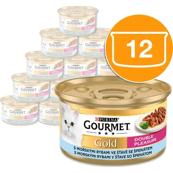 Gourmet Gold s mořskými rybami ve šťávě se špenátem 12 x 85g
