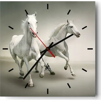 Hodiny Velké nástěnné hodiny 40x40 cm Zvířata Skleněné tiché hodiny