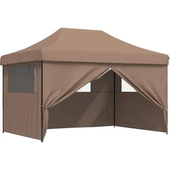 Zahradní stan OMAXI Skládací party stan pop-up se 4 bočními stěnami hnědý 492318