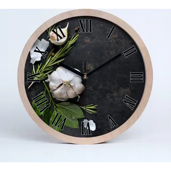 Hodiny Dřevěné nástěnné hodiny římské česnek průměr 25 cm