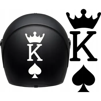 Samolepicí dekorace na vozidlo Samolepka na MOTOCYKLOVÁ PŘILBA auto KING KRÁL Koruna PIK 10x4