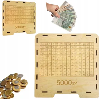 Obraz DŘEVĚNÁ KASIČKA S ODŠKRTOVACÍM PLÁNEM NA DÁREK UPOMÍNKA 5000ZŁ