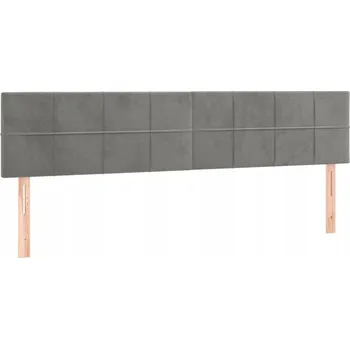 Čelo postele sametové světle šedé 180x78 cm - 2 ks