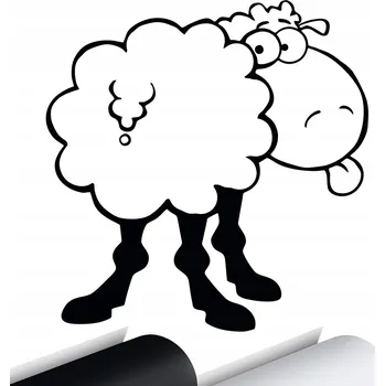 Samolepicí dekorace na vozidlo SAMOLEPKA na auto OVCE JAZYK ZVÍŘE SHEEP ANIMAL 14x15