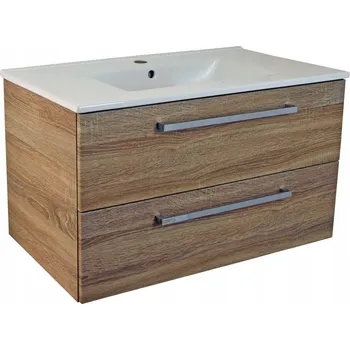 Koupelnový nábytek Koupelnová skříňka s keramickým umyvadlem Vermont S 80 - sonoma