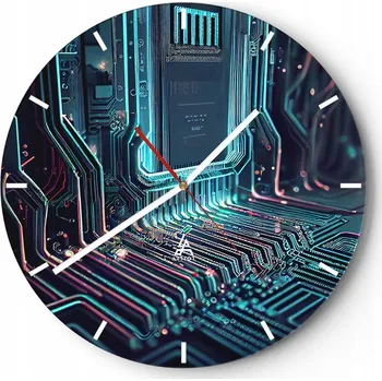 Hodiny Velké nástěnné hodiny 40x40 cm - Skleněné hodiny s tichým chodem Kulatý