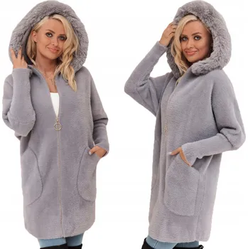 Dámský kabát Soprato dámský kabát oversize S KAPUCÍ S KOŽÍŠKEM přechodný univerzální